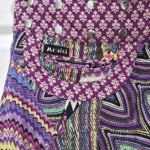 Moshiki (or Miriki/Gugi) Reversible Floral Cotton Wrap Mini Skirt Snap OSFM S-XL - Picture 10 of 13